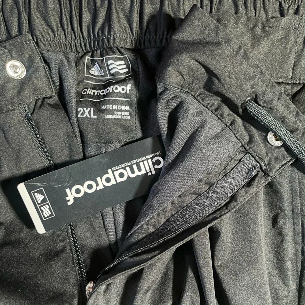 ADIDAS ClimaProof Advance Rain Pants Windbreaker Track Golf Hiking Black 2XL